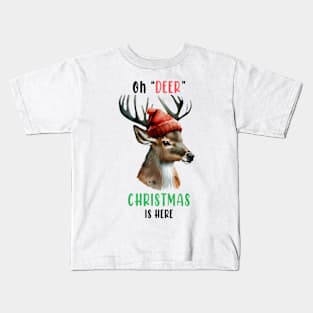 Oh Deer Christmas is here Kids T-Shirt